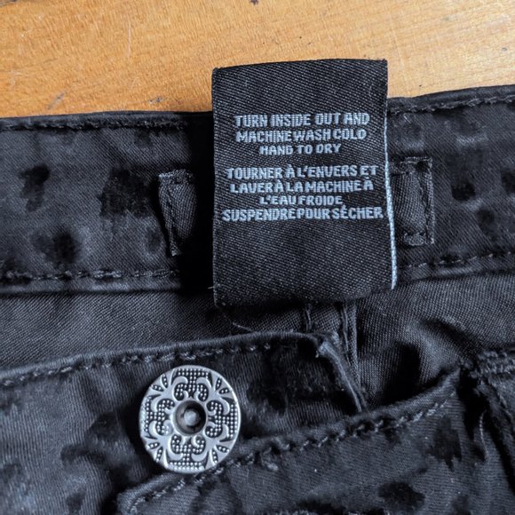 Suko Jeans Black velvet animal leopard print skiny jeans - Picture 12 of 15